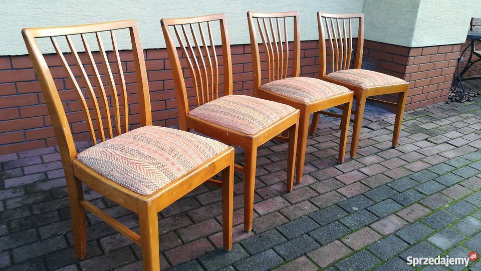 Krzesła jasne stare stylowe art deco 4 prl mazowieckie Garwolin