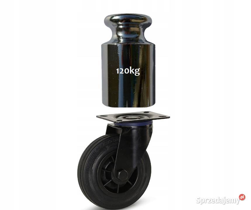 Koło obrotowe skrętne 125mm kółko 120 z gumy Kozienice