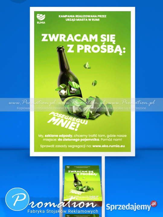 Biały stojak na plakat A1 i ulotki A4 Szczecin