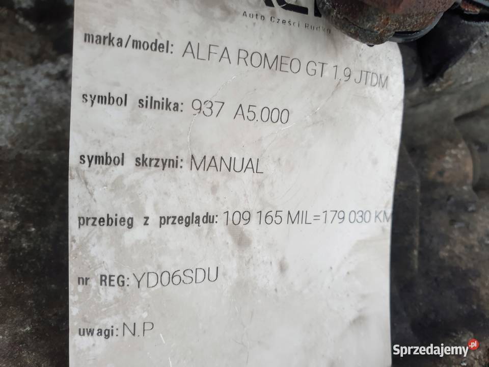 Alfa Romeo GT 19 JTD JTDM SKRZYNIA BIEGÓW Janów