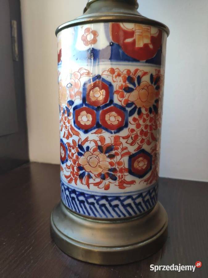 Stara japońska porcelanowa lampa naftowa IMARI Kraków
