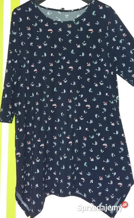 XL Nienoszona tunika granatowe tło Cosual Carry Gliwice