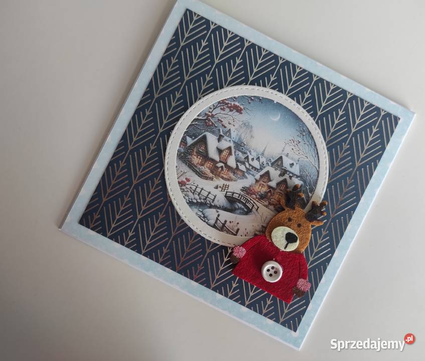 Kartka ręcznie robiona handmade z okazji Świąt