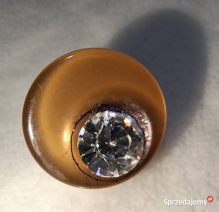 Guzik na stopce ozdobny vintage kryształ 8mm Czeladź