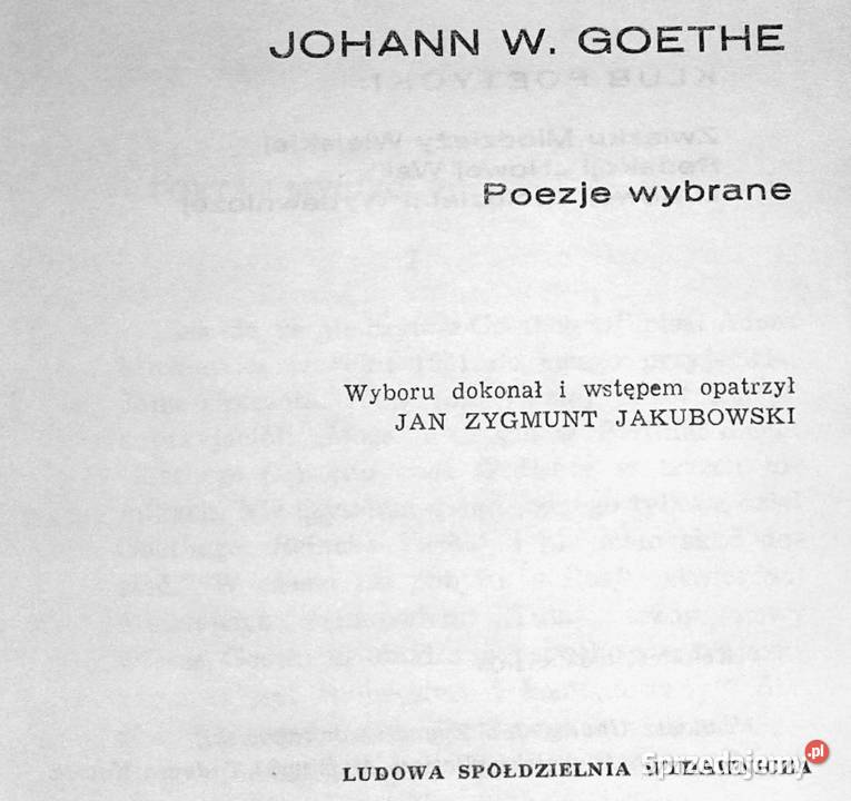 Poezje wybrane Johann Wolfgang von Goethe Pozostałe Chełm