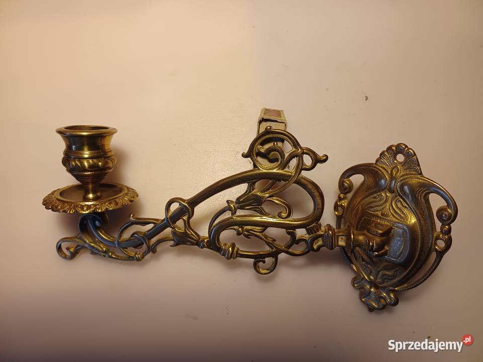 Świecznik do pianina Mosiądz Lampiony i latarnie Poznań