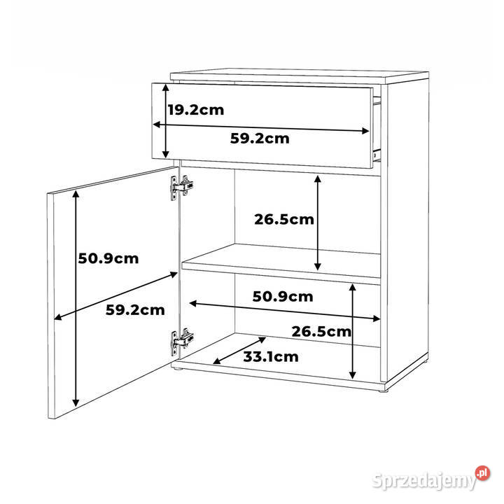 Komoda drewniana z szufladą 60 nowoczesna do warmińsko-mazurskie Elbląg sprzedam