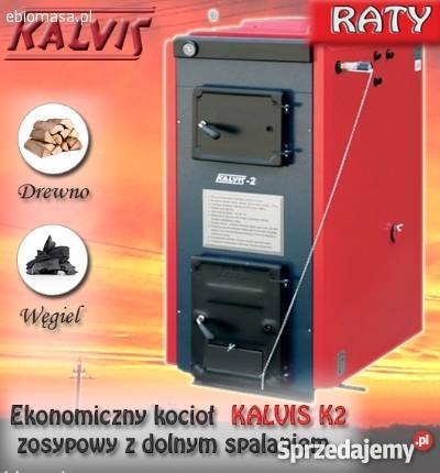 KALVIS K2 Ekologiczny kocioł piec z dolnym brykiet Piece i kominki Grodzisk Mazowiecki