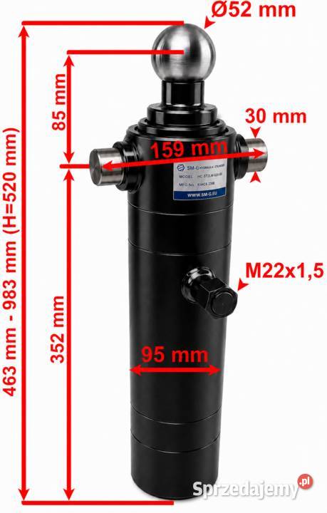 SIŁOWNIK HYDRAULICZNY WYWROTU CYLINDER TŁOK