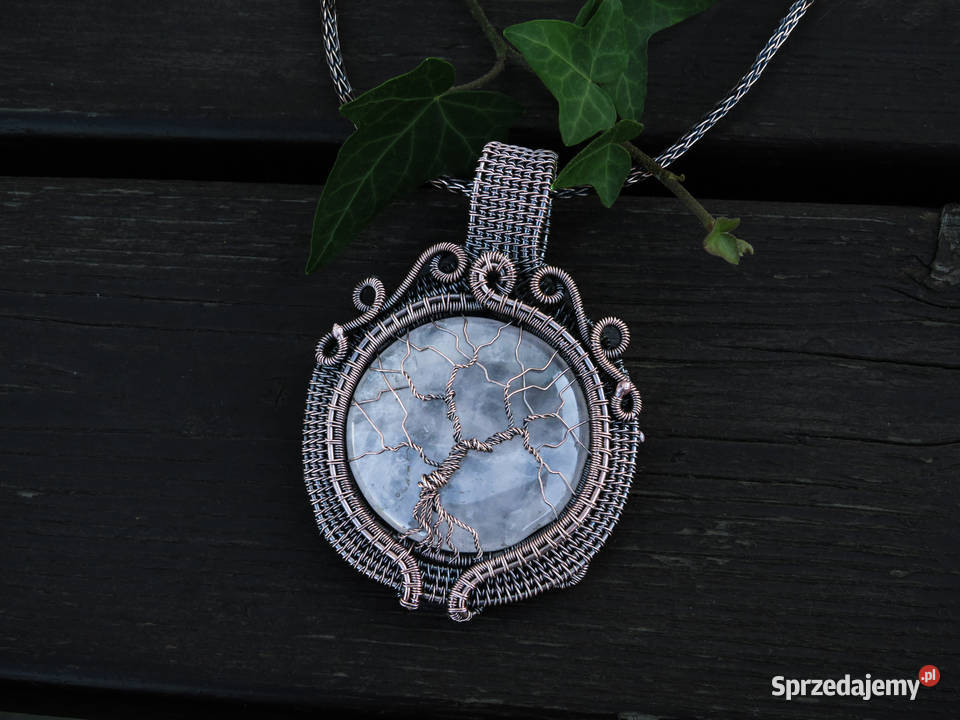 Dwustronny wisior drzewo życia kwarc różowy Wieliczka