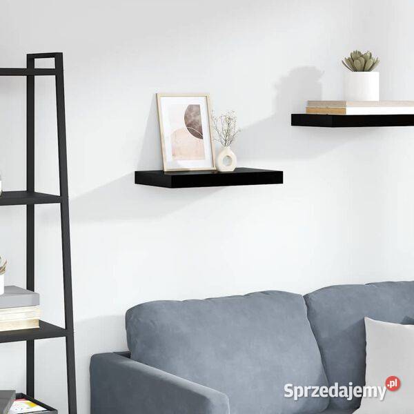 vidaXL Półka ścienna czarna wysoki połysk Warszawa