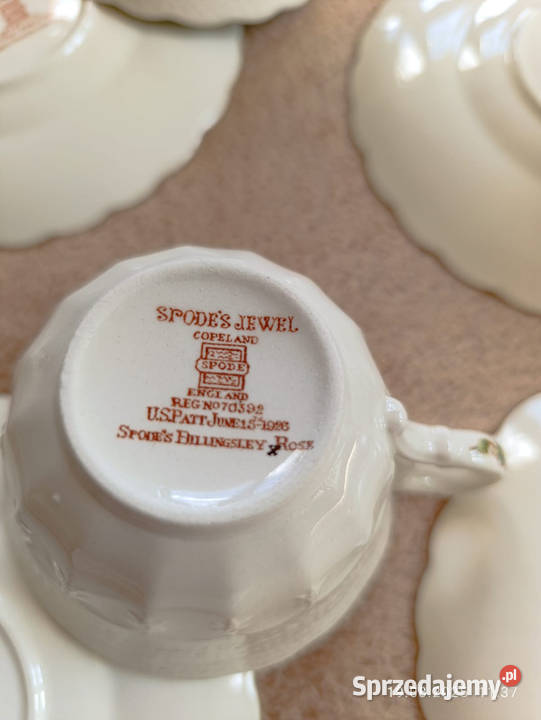 Spode Billingsley Rose komplet do herbaty Porcelana i szkło