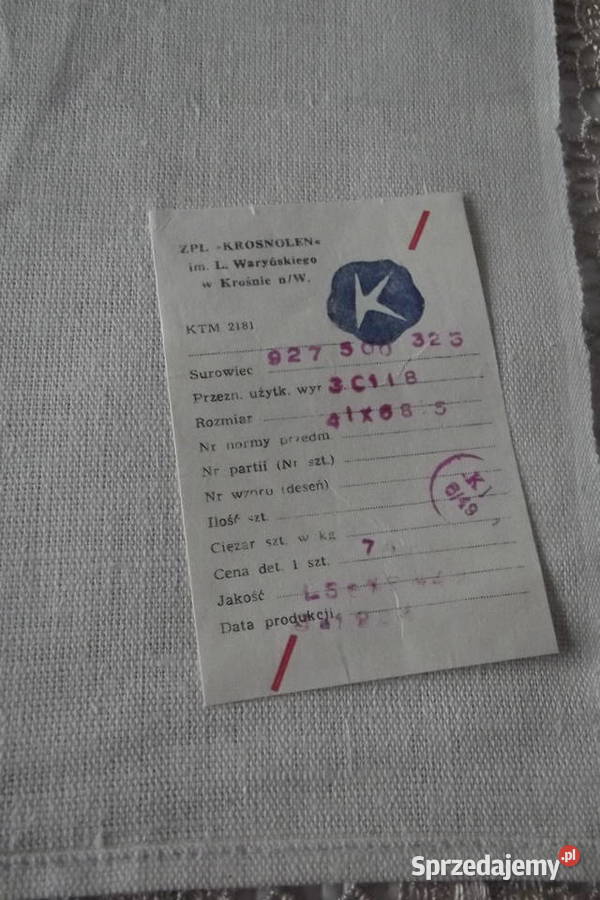 Trzy n o w e ściereczkiręczniki len z PRL beżowy śląskie