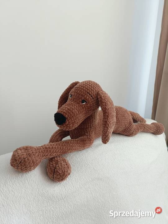 Maskotka pies szydełko handmade brązowy/beżowy Wrocław sprzedam