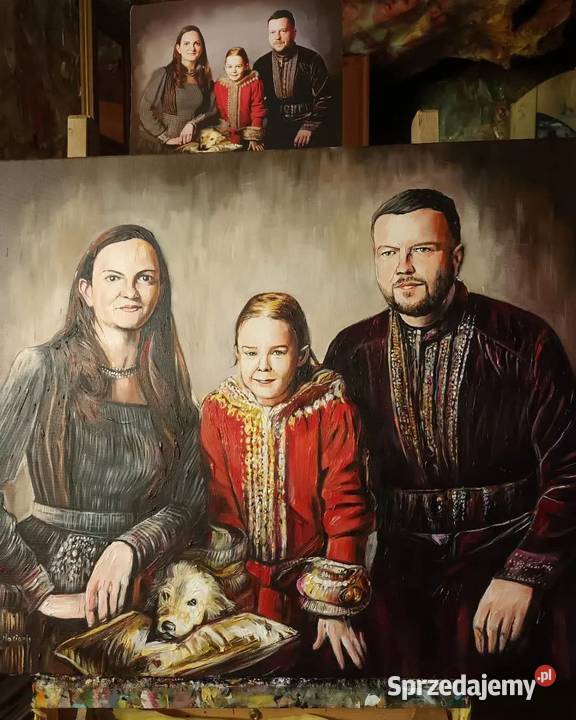 Portret olejny na zamówienie na podstawie sprzedam