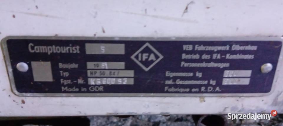 Przegląd do 122027 Przyczepka IFA DDR Kempingowe Lubsko
