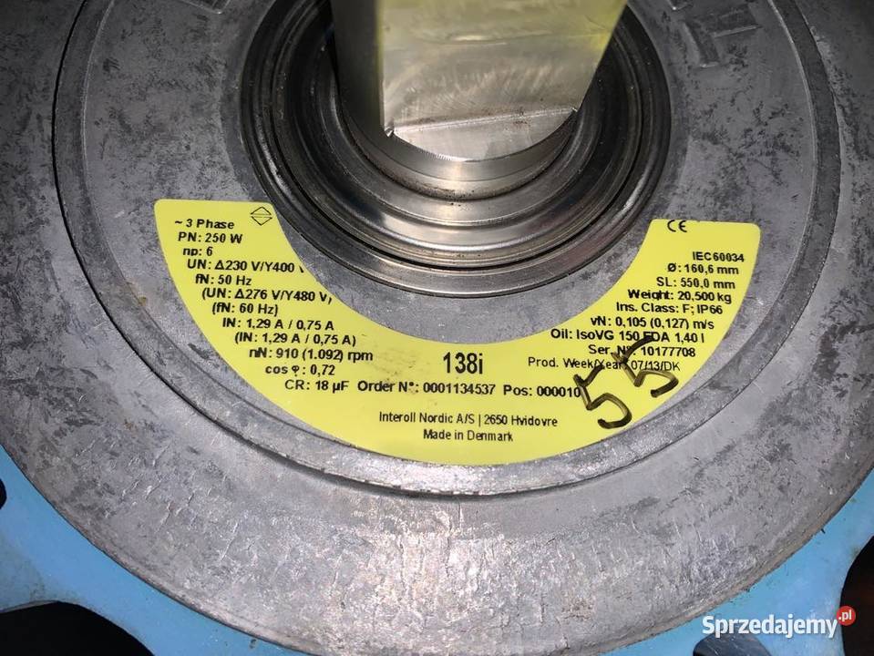Interroll 138i Drum Motor 250W 1606 mm x 550mm Warszawa