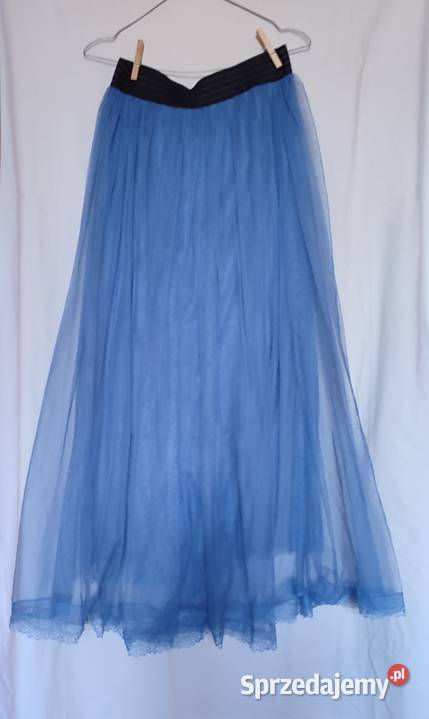Długa tiulowa spódnica niebieska r MLXL niebieski Gdańsk