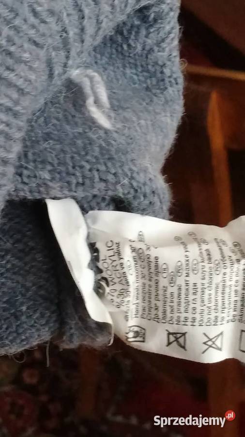 Piękny duży męski sweter XL2XL wełna z acrylem Sosnowiec