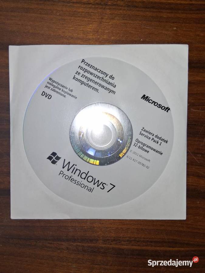 ORYGINALNY Nośnik Windows 7 Professional 32Bit Poznań sprzedam