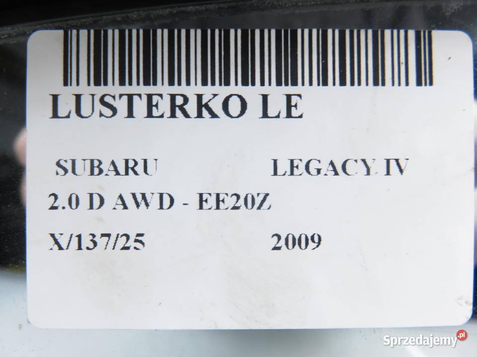 LUSTERKO LEWE SUBARU LEGACY IV 65Z osobowe Lusterka zewnętrzne małopolskie