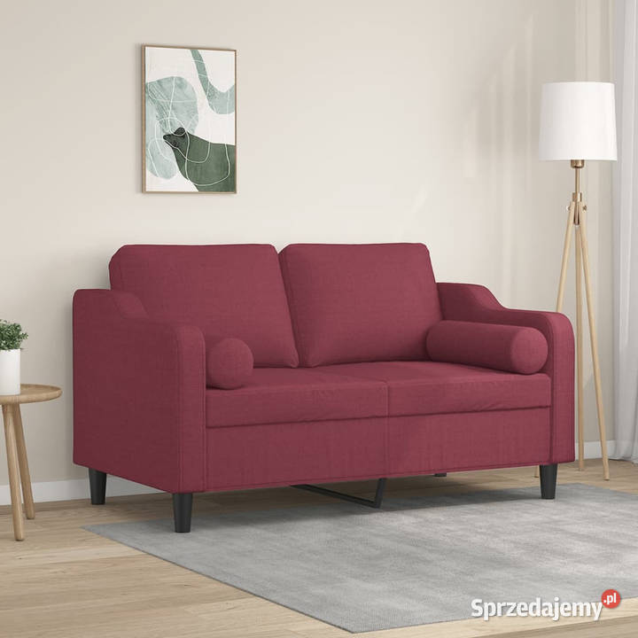 2osobowa sofa z poduszkami winna czerwień 120 Warszawa