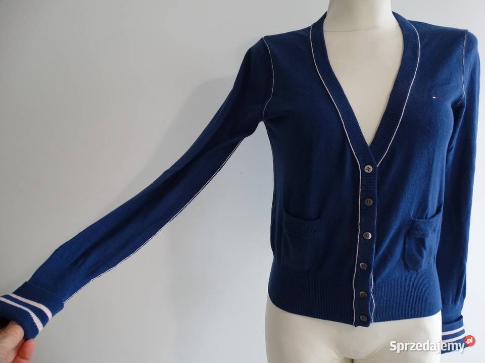 Sweter Kardigan Granatowy Bawełniany Tommy długi podlaskie Łomża