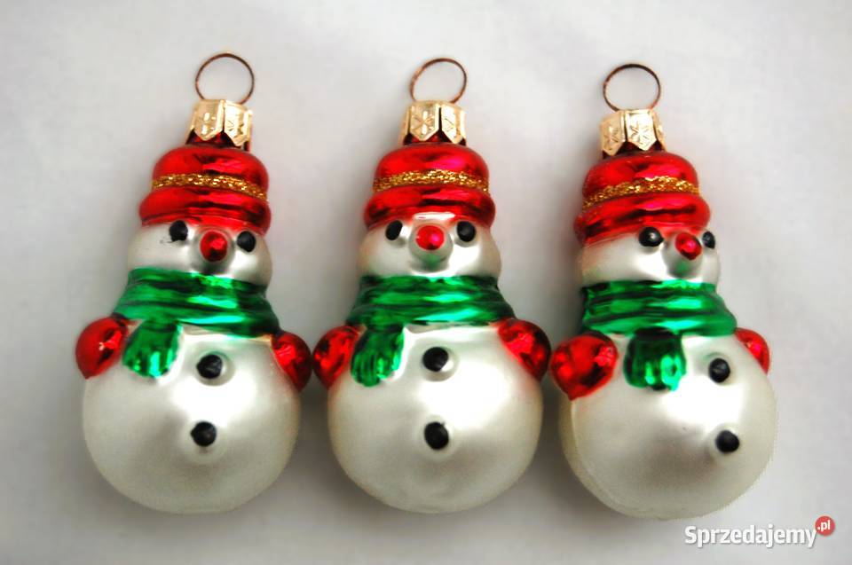 Bombka bałwanek 3 bałwanki 65 ręcznie malowane wielokolorowy Lublin