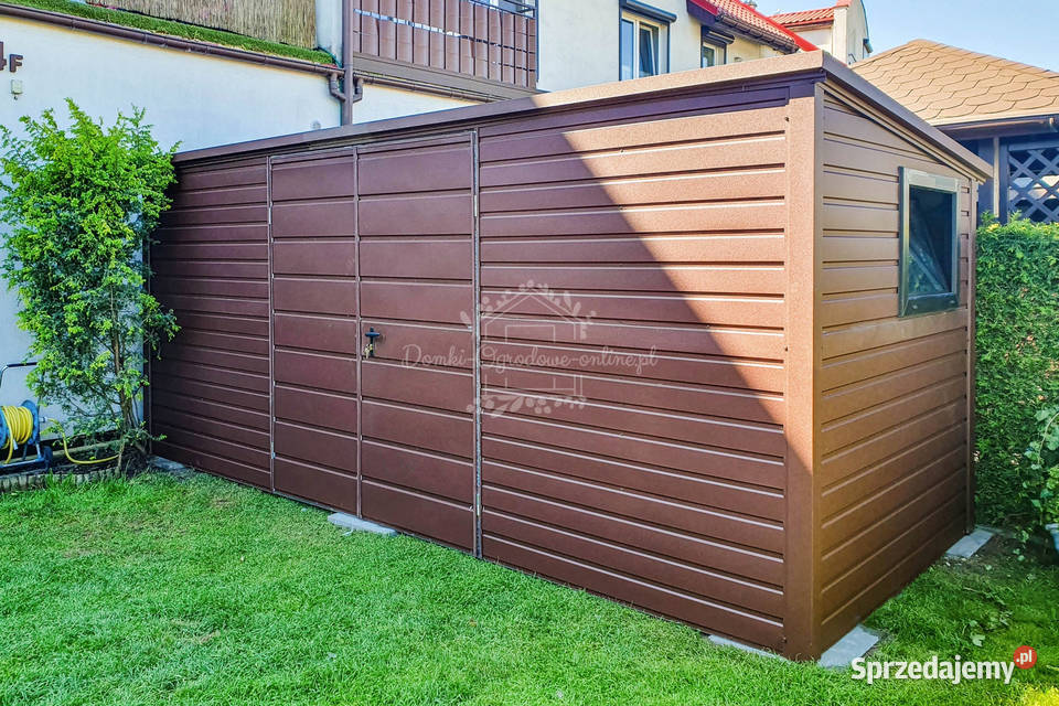 Schowek Domek Ogrodowy 55x2m Okno Ciemny Brąz Inowrocław