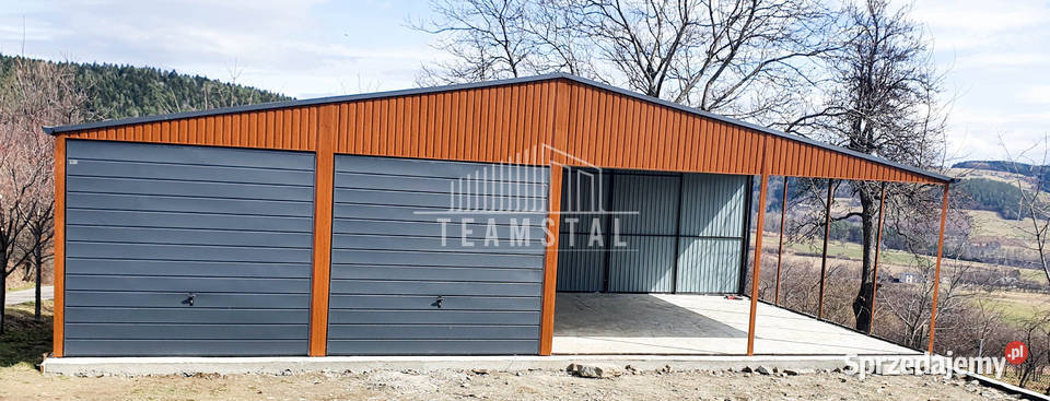 GARAŻ BLASZANY 6m x 6m wiata dwuspad 2x Brama samodzielny Toruń sprzedam