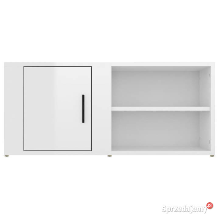 Szafka pod TV wysoki połysk biała 80x315x36
