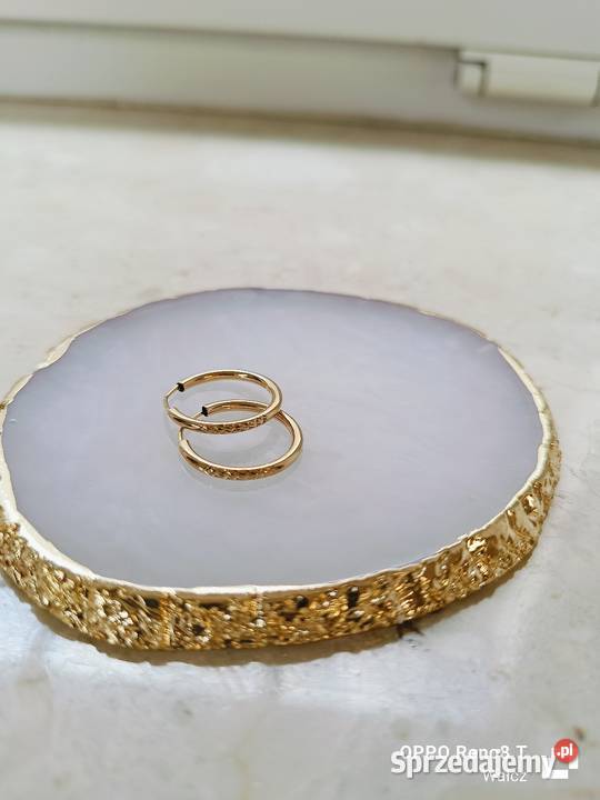 Złote Nowe kolczyki ze wzorem śred19mmpr585 Wałcz sprzedam