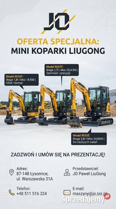 LiuGong minikoparki 9018F 909F kujawsko-pomorskie Łysomice
