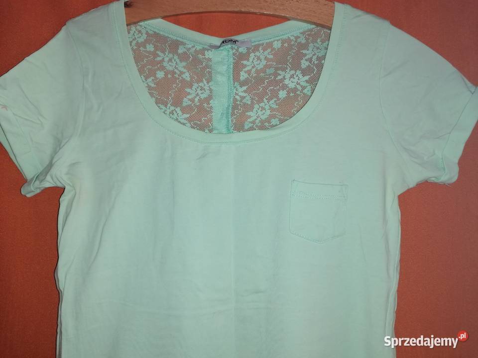 Bluzka z krótkim rękawempistacjowa z siateczką z krótki