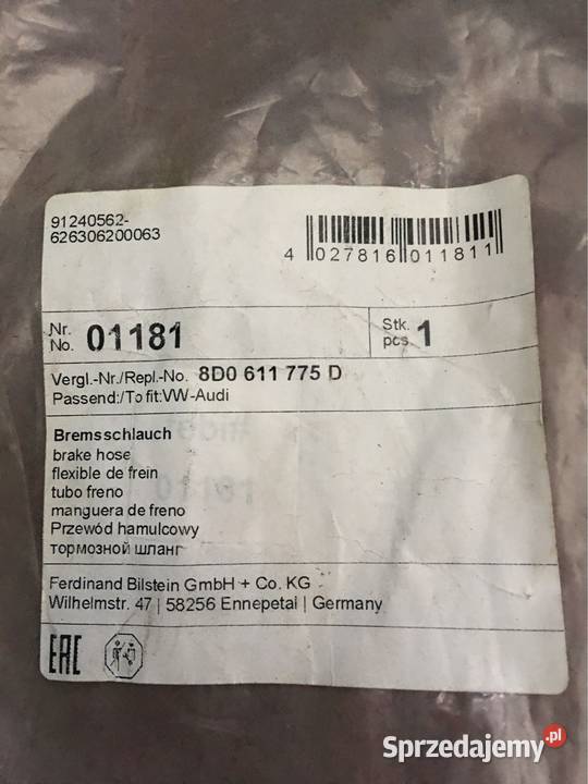 Audi 100 c3 przewody hamulcowe giętkie osobowe Tychy