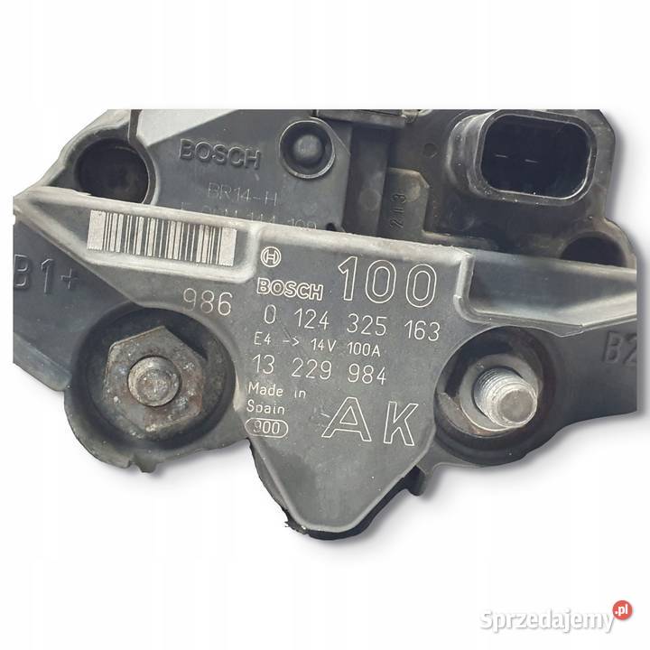 ALTERNATOR Opel Zafira B 16 16V 100A Bosch Układ elektryczny silnika lubelskie Chełm