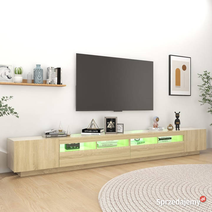 Szafka pod TV z oświetleniem LED dąb sonoma