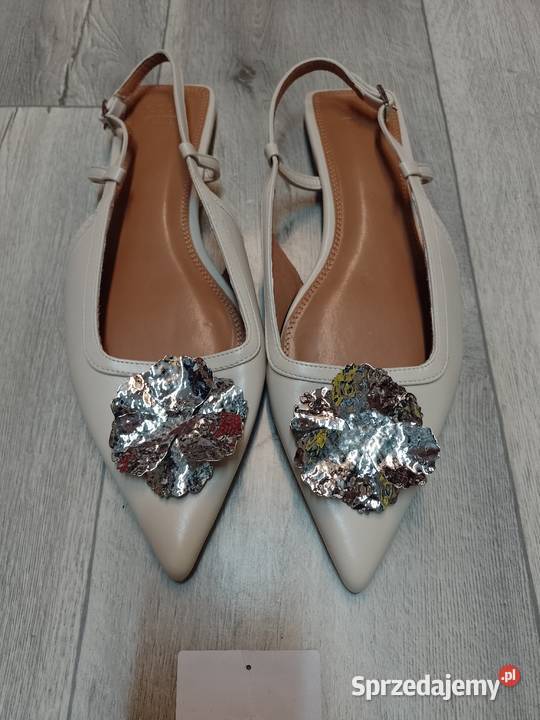 42 ASOS Design Beżowe bogato zdobione baleriny z Kraków sprzedam