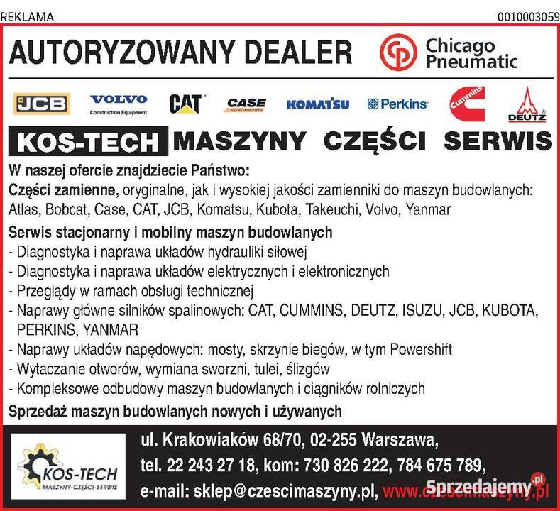 Serwis maszyn budowlanych CAT Serwis maszyn i urządzeń Warszawa
