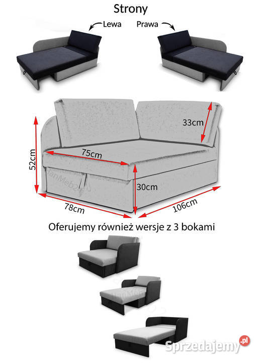 Kompaktowe łóżkosofa Kubuś narożnik dziecięcy Meble Toruń
