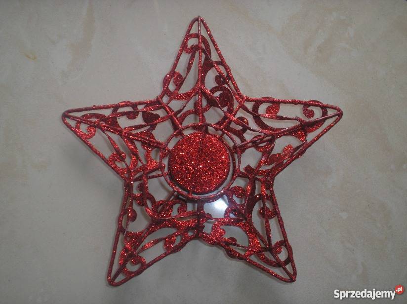 Czerwony fioletowy brokatowy świecznik gwiazda Kraków sprzedam