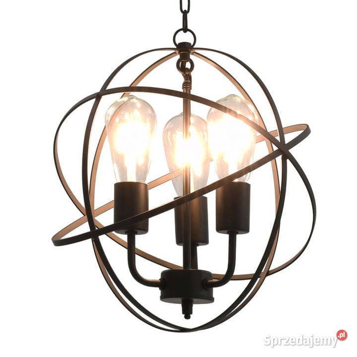Lampa wisząca czarna sferyczna 3 żarówki E27 mazowieckie