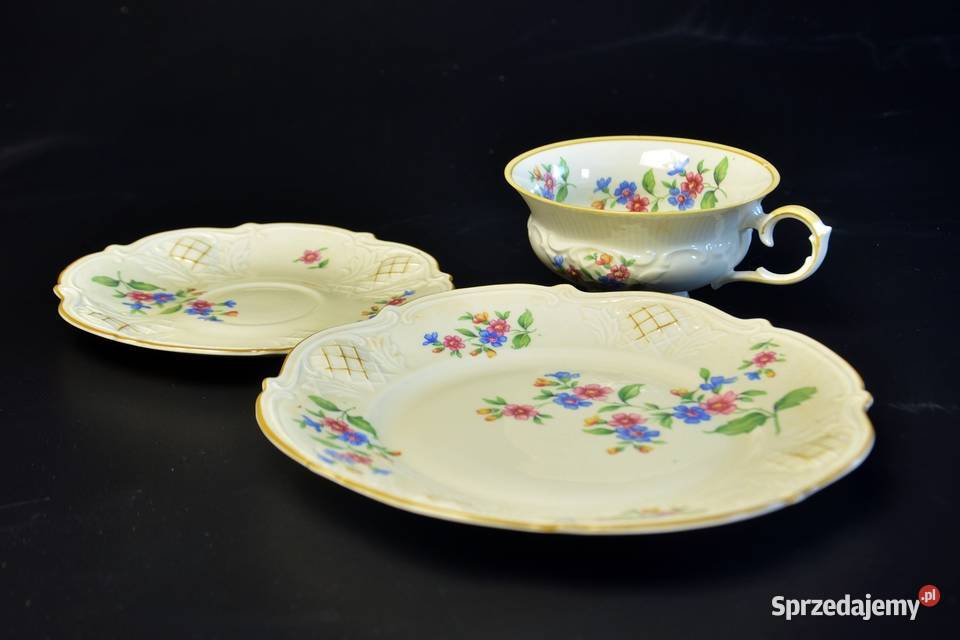 Barokowe Trio Carstens Reichenbach Porcelana i szkło dolnośląskie Legnica
