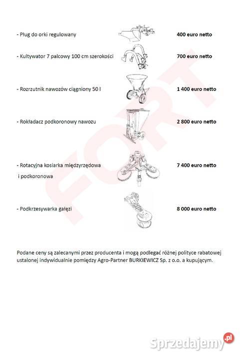 FORT SIRIO ciągnik do upraw choinek Głogoczów