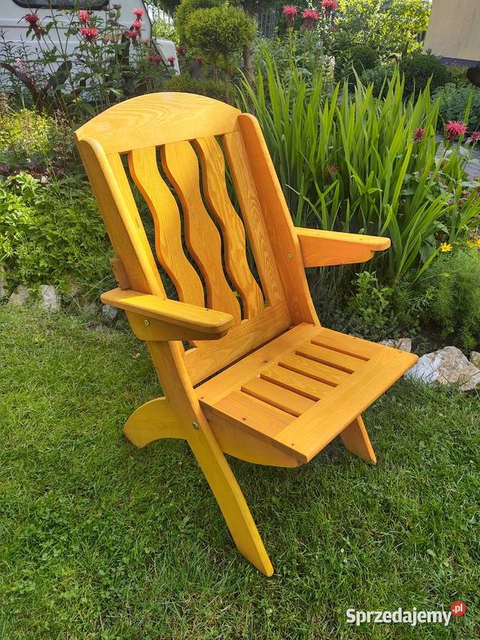 Krzesło ogrodowe drewniane składane, tarasowe X lamel nr 6