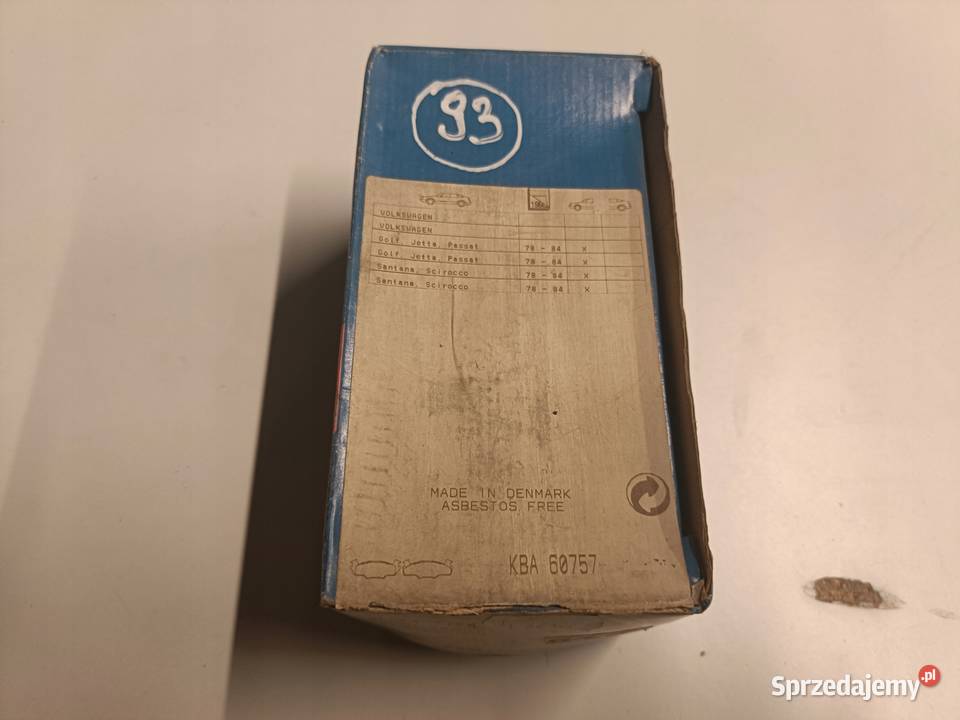 KLOCKI HAMULCOWE VW Golf II Jetta PRZEDNIE przód osobowe Rudka