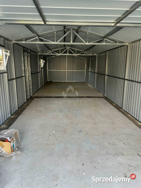 Garaż blaszany 4x12m brama uchylna drzwi 2x okno 48m2 sprzedam