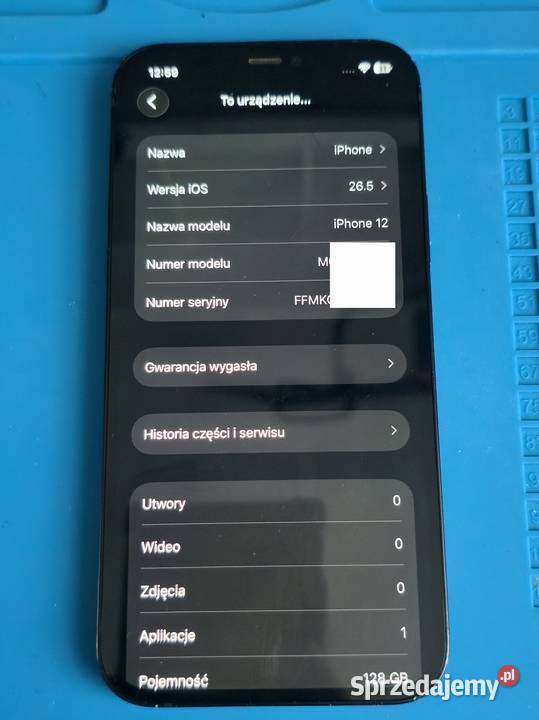 iPhone 12 128GB Black Bateria 100 Face ID True wielkopolskie Koziegłowy sprzedam