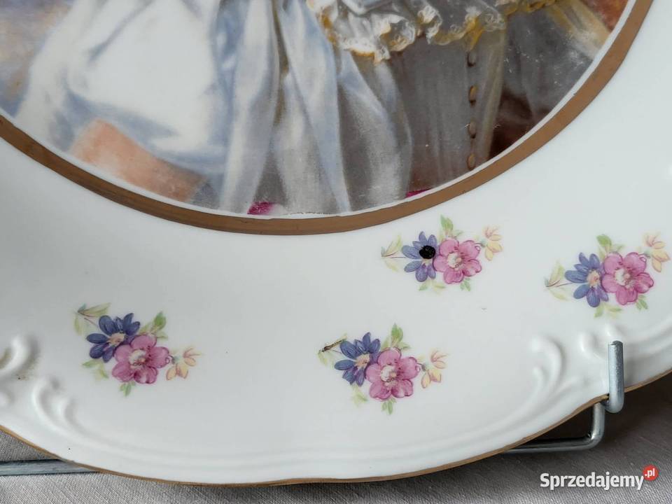 Piękny wielki talerz portret Augustyna Wawel Porcelana i szkło Gdańsk