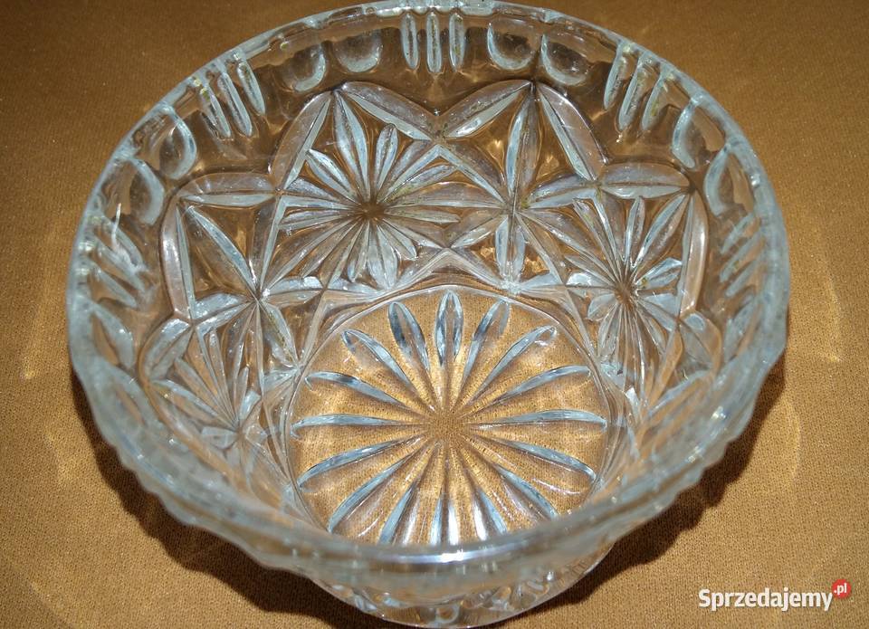 Cukiernica szklana ze szlifem grube szkołGruszka przezroczysty łódzkie Łódź